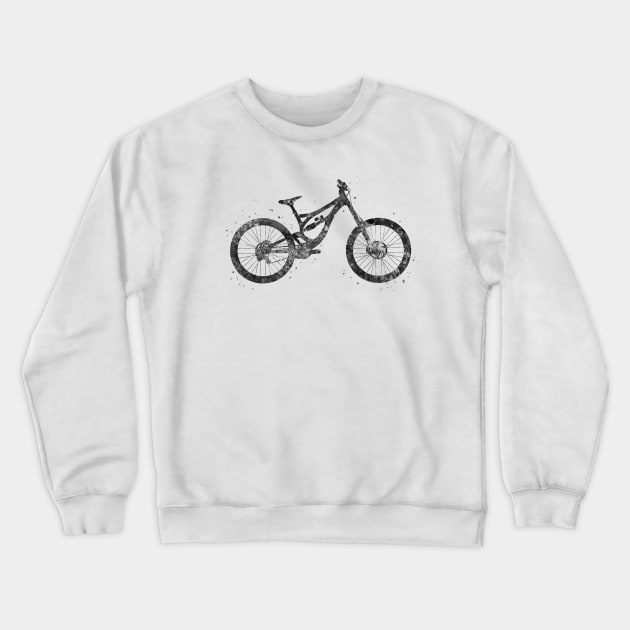 Downhill mountain bike black and white Crewneck Sweatshirt by Yahya Art